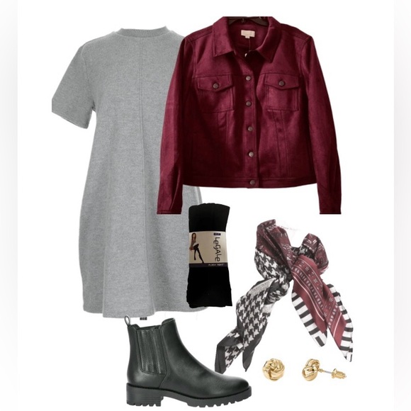 NWT Steve Madden Women's Short Sleeve Sweater Dress Heather Grey-Large - Picture 12 of 12